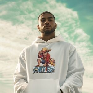 White Graphic One Piece Hoodie
